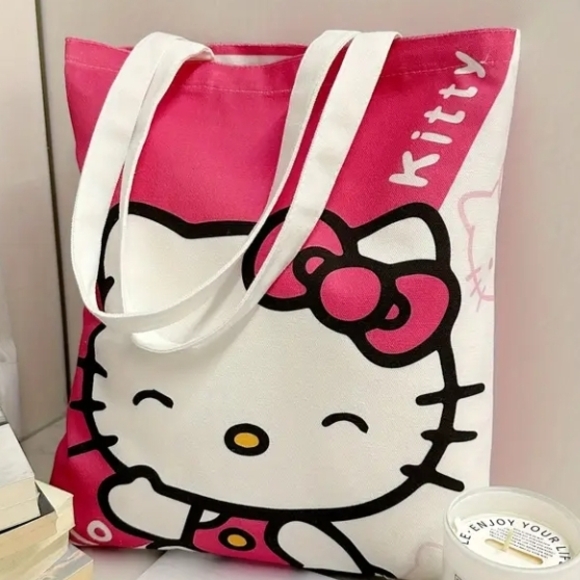 Hello Kitty Vibrant Pink and White Tote - Picture 1 of 1